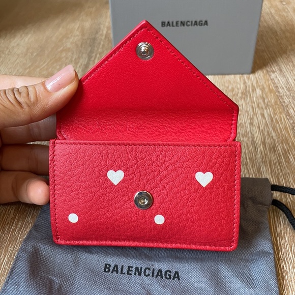Balenciaga Papier Mini Wallet Red/White - Picture 2 of 11